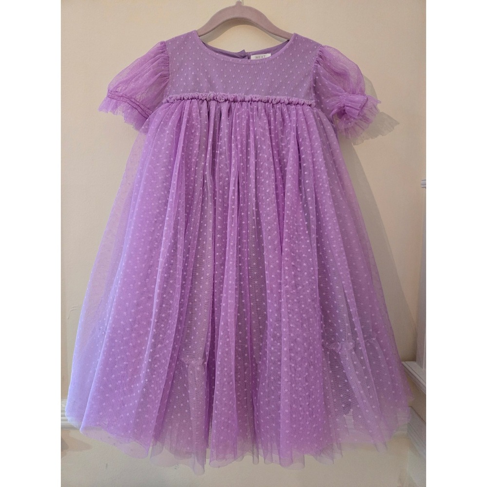 Next Kids Lavender Point d'Esprit Tulle Party Dress Purple 5-6 Years 116cm‎